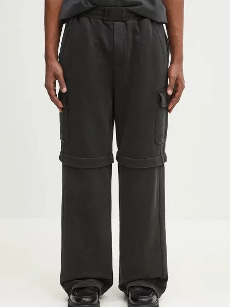 Daily Paper pantaloni de trening din Garment Wash Pants bărbați uni negru