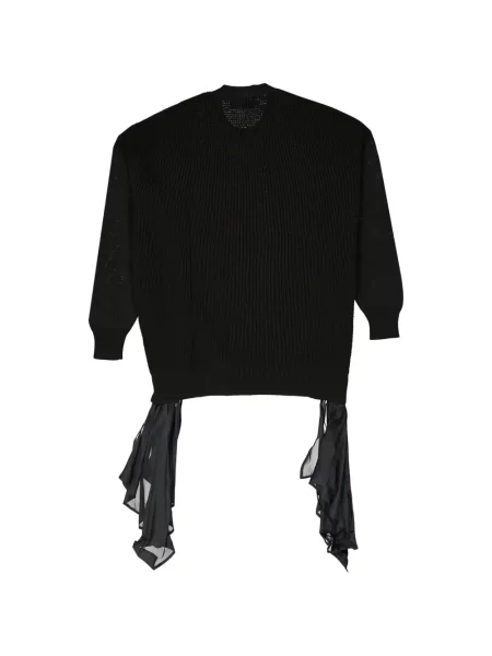 Pulover Dsquared2 cu șireturi din dantelă drapat negru