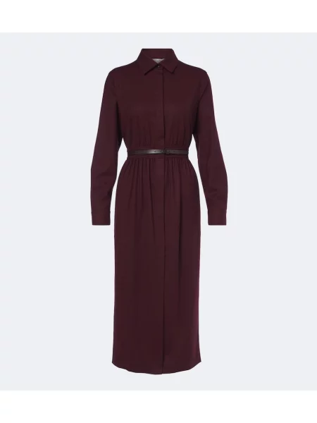 Cu centură rochie tip cămașă Max Mara de lână