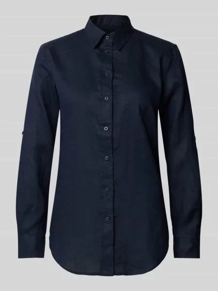 Koszula z czystego lnu o kroju relaxed fit z czystego lnu Lauren Ralph Lauren niebieska