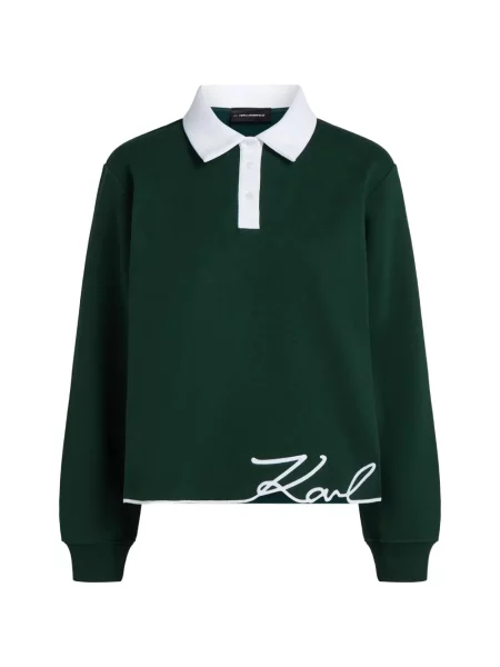 Tricou polo Karl Lagerfeld verde