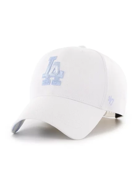 Шапка с козирка 47 brand MLB LA Dodgers с апликация бяло