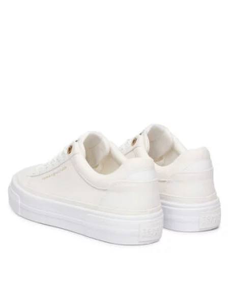 Laisvalaikio batai Tommy Hilfiger Th Foxing Platform Canvas balta