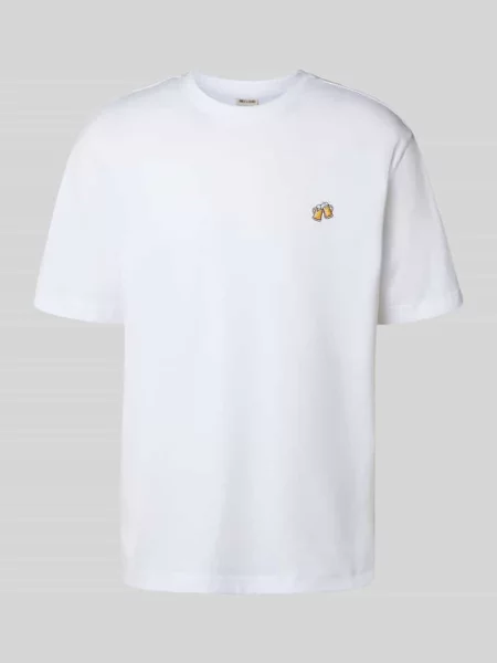 T-shirt o kroju relaxed fit z czystej bawełny Only & Sons biała
