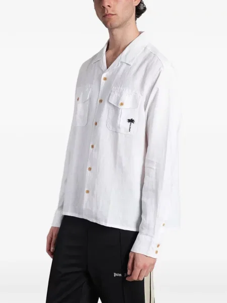 Cămașă Palm Angels cu broderie alb