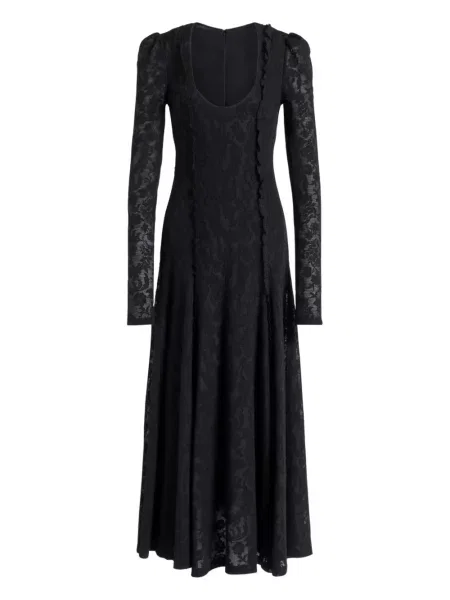 Rochie maxi Alberta Ferretti până la genunchi de costum negru
