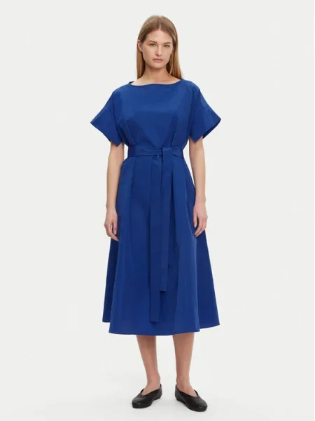 Рокля Weekend Max Mara среднодълга разкроена синьо