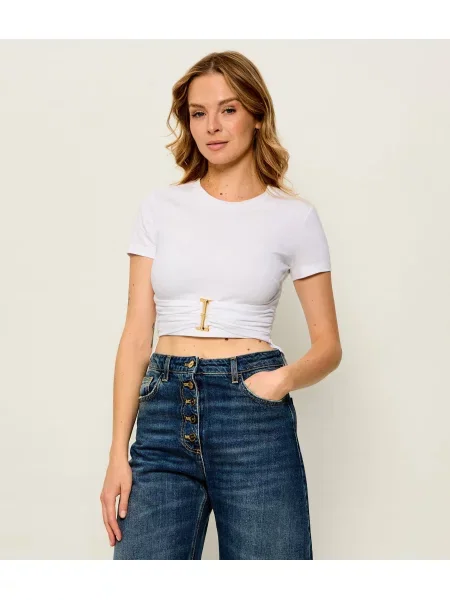 Elisabetta Franchi Tricou | Cropped Fit alb