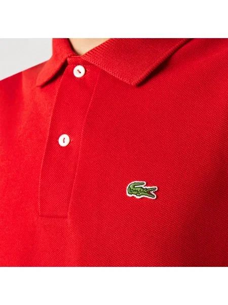 Lacoste Koszulka Polo Classic Fit Z Długim Rękawem czerwona