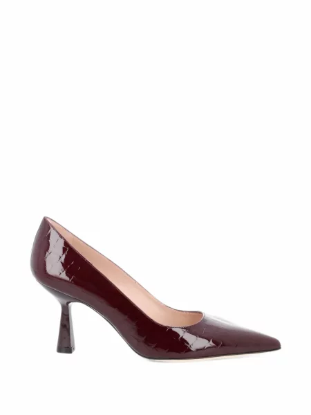 Кожени полуотворени обувки Stuart Weitzman кафяво