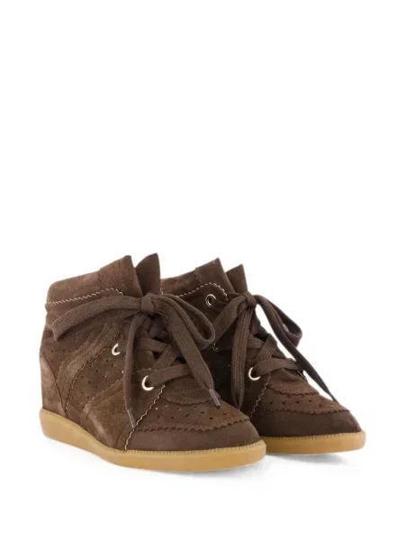 Szarvasbőr éksarkú sneaker Isabel Marant barna