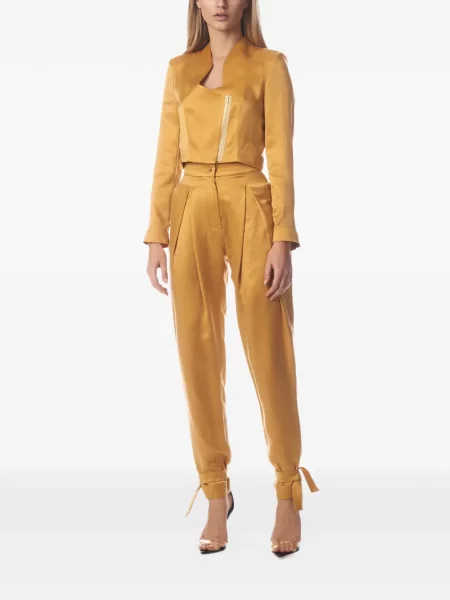 Pantaloni Tessitura conici galben