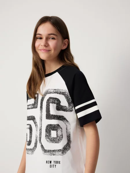 Reserved mintás póló krémszínű