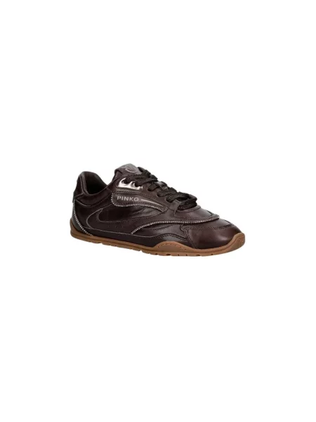 Pinko Yulia 04 sneakersy skórzane brązowe