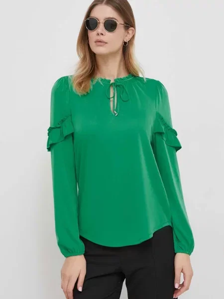 Bluza Lauren Ralph Lauren za žene bez uzorka zelena