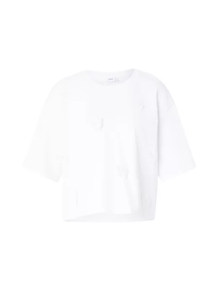 NÜMPH Tricou FLEURA' alb