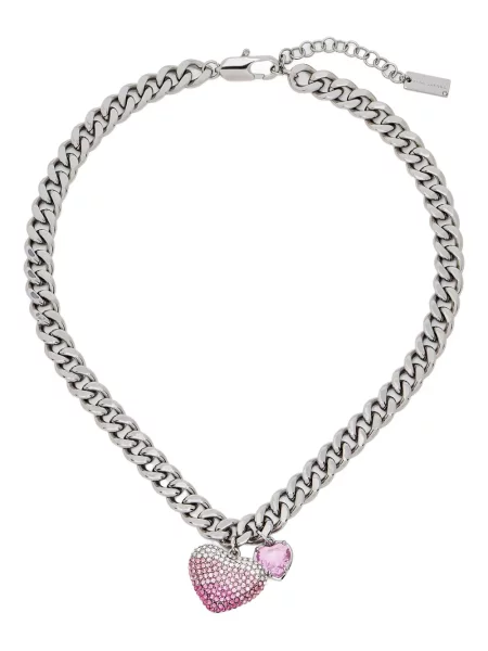 Colier Marc Jacobs cu motiv cu inimi argintiu