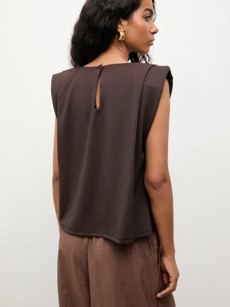 Answear.LAB t-shirt z wiskozą brązowa