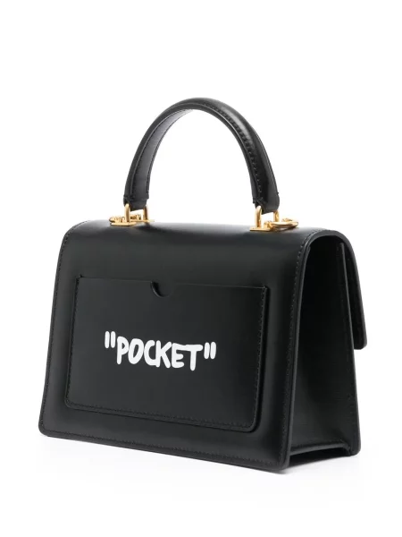 Geantă shopper Off-white din piele alb