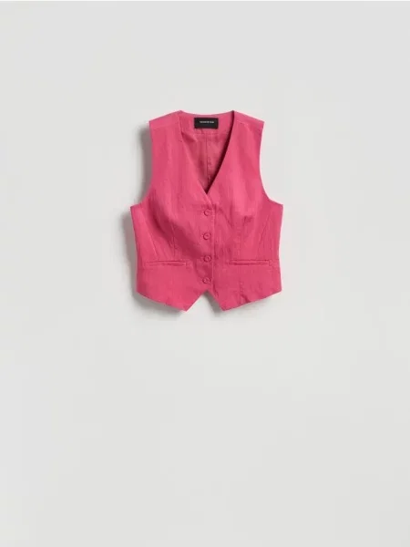 Reserved Vestă cu adaos de lyocell roz