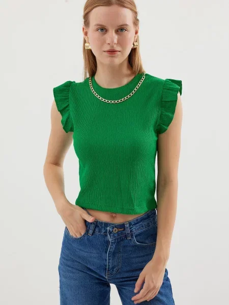 Pletena bluza Bigdart zelena