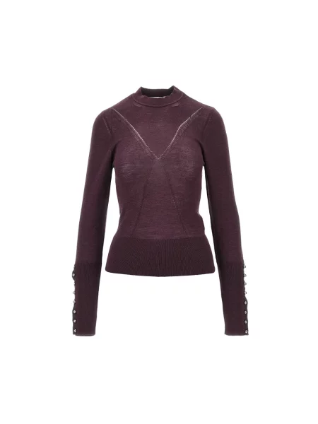 Sweter Rabanne wełniany fioletowy