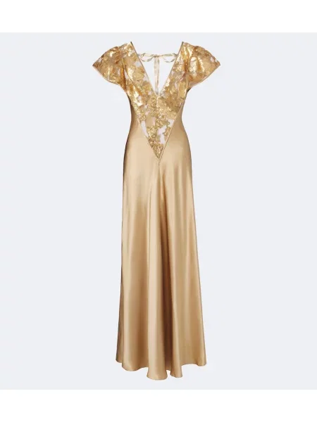 Rochie Rodarte din satin bej