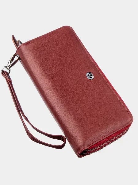 Кожаный кошелек St Leather Accessories красный