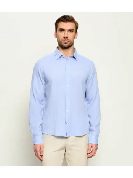 Joop! Cămașă Mike | casual fit | cu adaos de in albastru