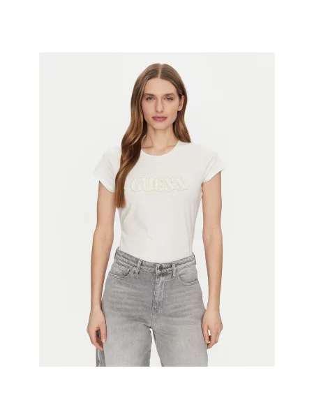 Guess Majica Écru Regular Fit