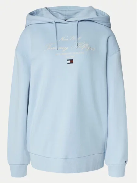 Tommy Hilfiger Mikina Modern Script Graphic Světle modrá