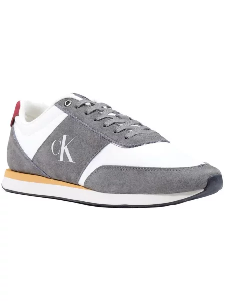 Pantofi Calvin Klein Jeans din piele retro gri