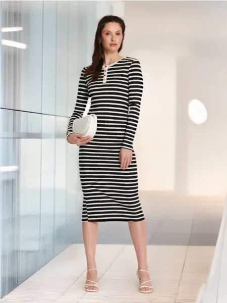 Мідісукня в смужку різнобарвний