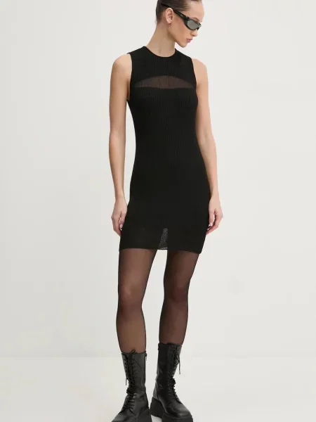 Diesel rochie M-SLENDER DRESS mini mulata negru