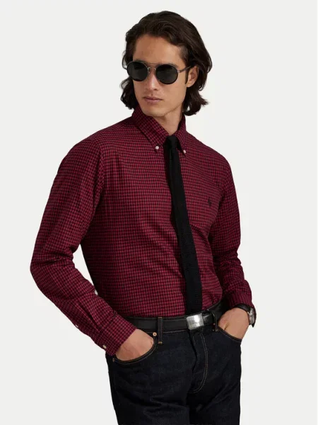 Polo Ralph Lauren Srajca Temno Custom Fit rdeča