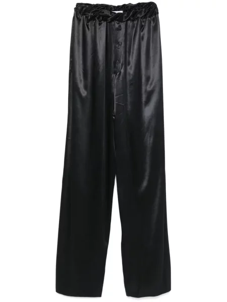 Pantaloni Ferragamo din satin negru