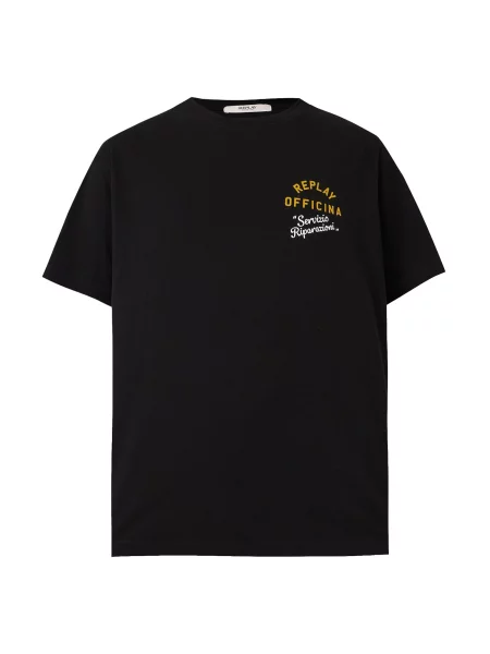 REPLAY Tricou galben / negru alb