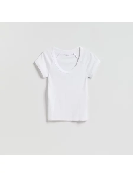 Reserved Tričko slim fit bílá