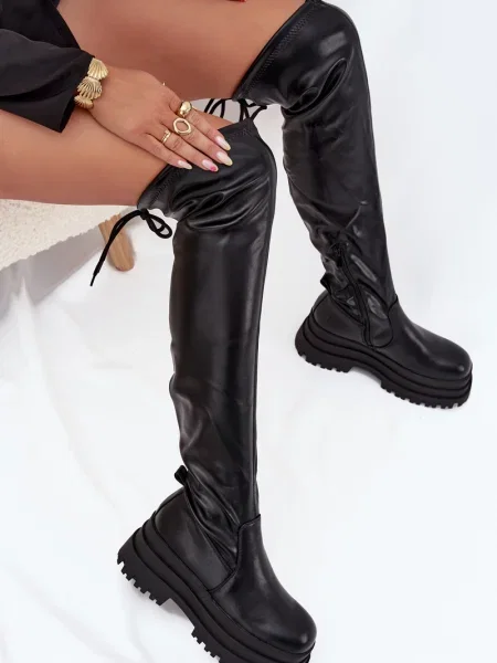 Čizme Boto s platformom crna