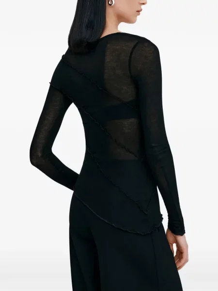Top Marcella transparente negru
