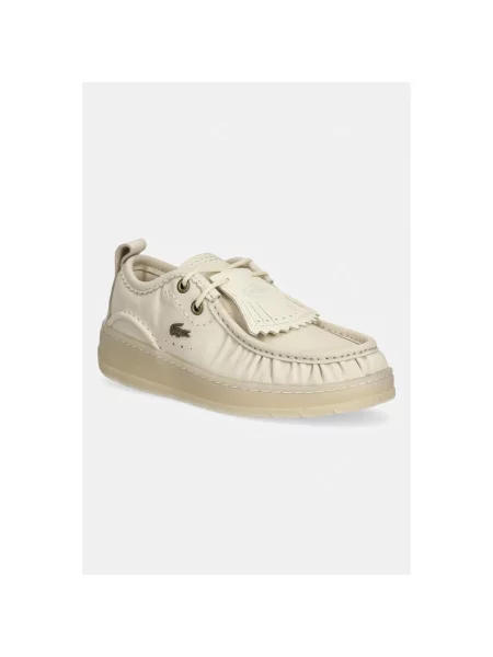 Sneakersy Lacoste skórzane beżowe