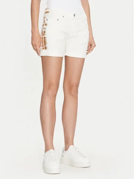 Please Džínové šortky Unbleached Écru
