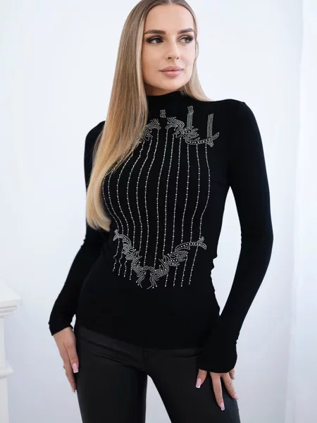 Dzianinowy top Kesi czarny
