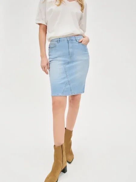 Fustă din denim Marisse alb