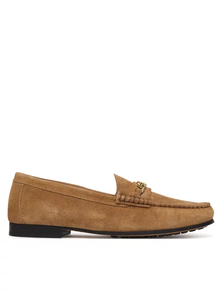Mokasini Tommy Hilfiger Th Chain Suede Loafer rjava