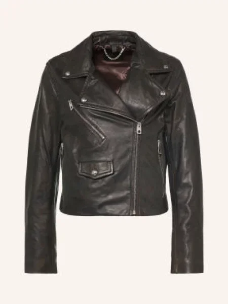 Belstaff Kožená Bunda Sienna tmavě hnědá