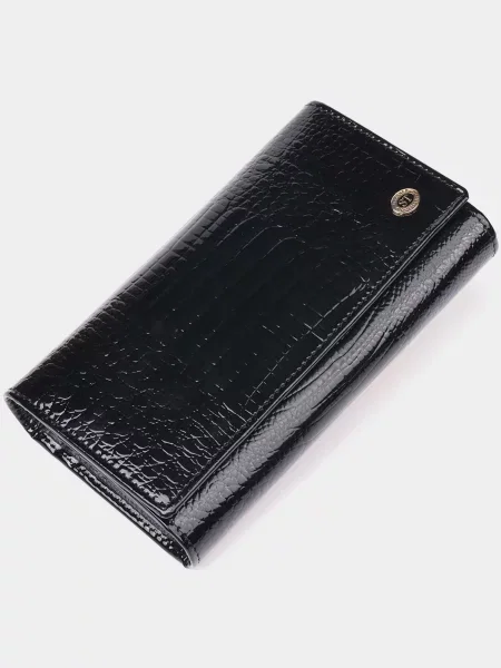 Кожаный кошелек St Leather Accessories черный