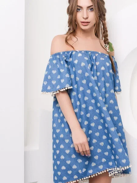 Платье мини Carica синее