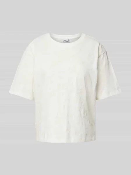 T-shirt z bawełny z okrągłym dekoltem Jake*s Studio Woman biała