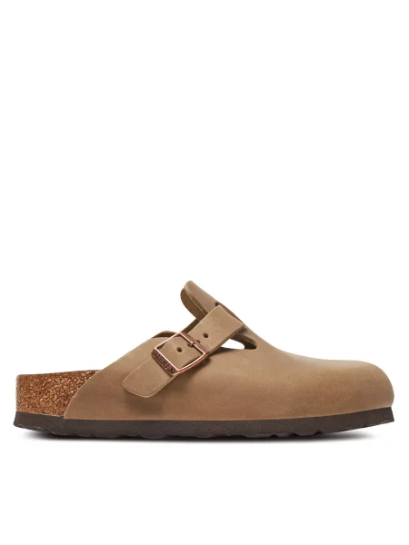 Bőr papucs Birkenstock barna